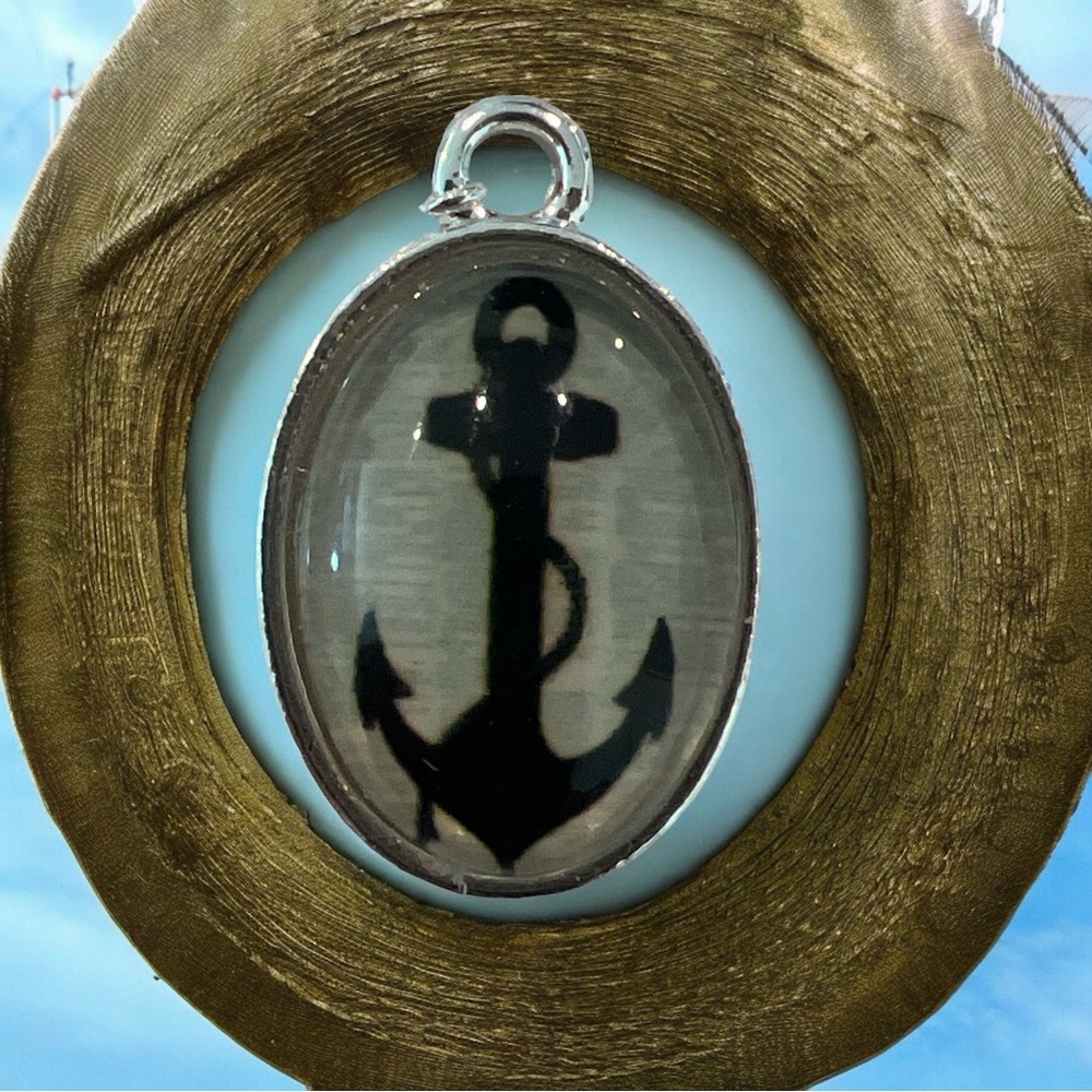 NEW Black Anchor Pendant Charm - Picture 1 of 2